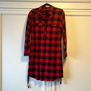 Red buffalo plaid dress